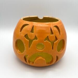 The Pottery Steak House Hawaii Ceramic Orange Pumpkin Jack O Lantern Halloween